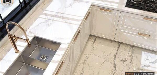 عکس سنگ مصنوعی بین کابینت