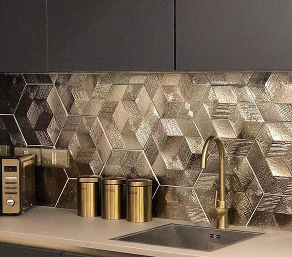 عکس سنگ مصنوعی بین کابینت