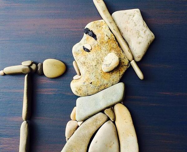عکس کاردستی با سنگ ریزه