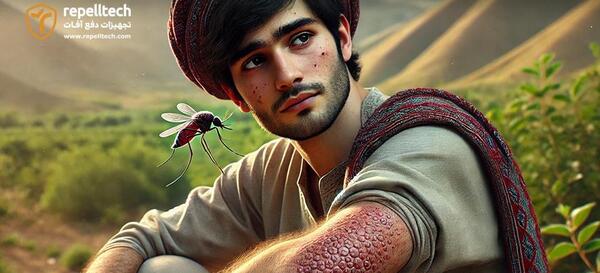 عکس جای نیش پشه خاکی