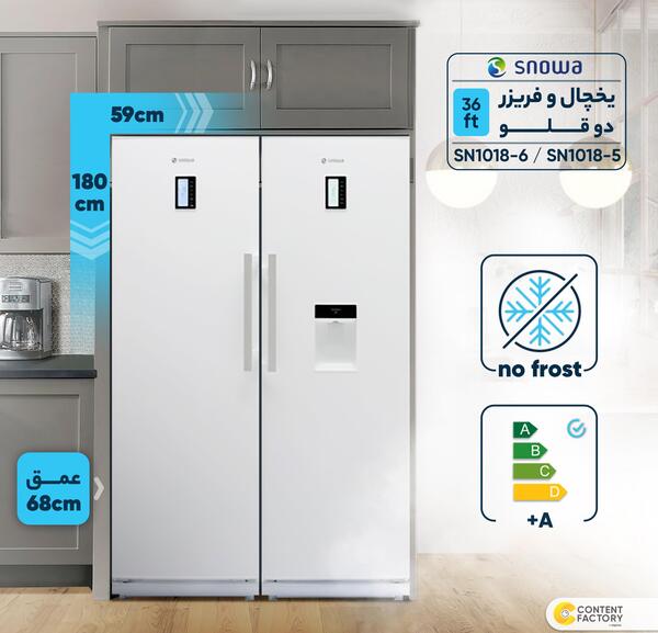 عکس داخل یخچال فریزر دوقلو اسنوا