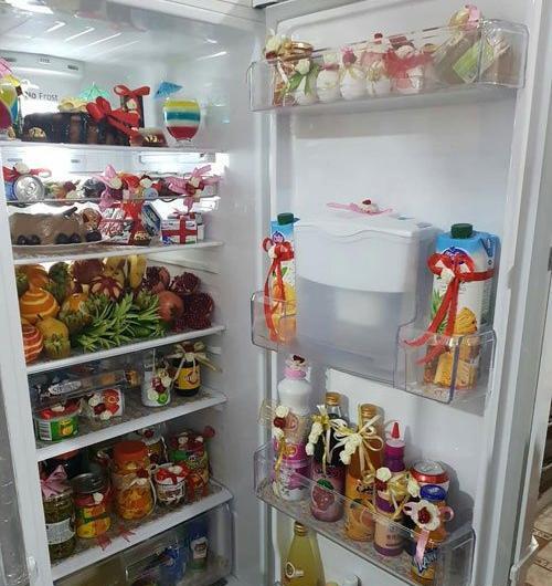 عکس چیدمان وسایل داخل یخچال عروس