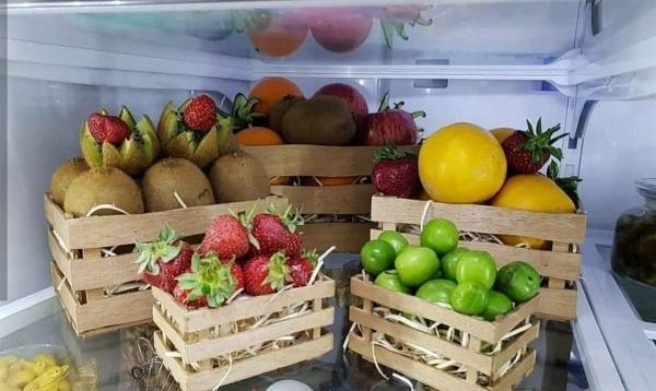 عکس چیدمان وسایل داخل یخچال عروس