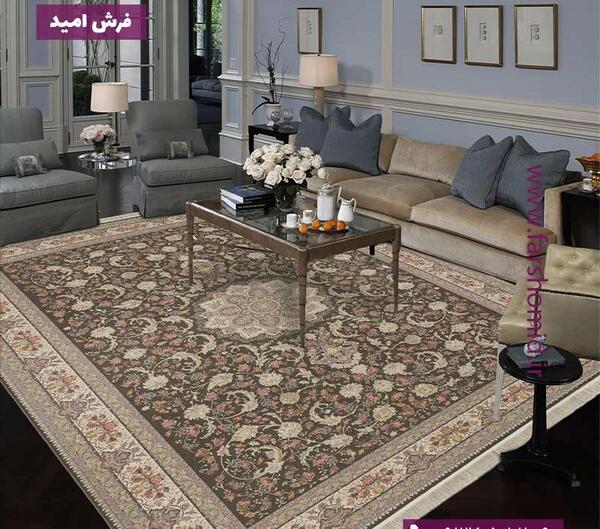 عکس فرش رنگ نسکافه ای