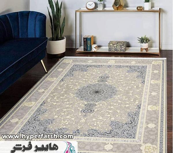 عکس فرش کرم طوسی