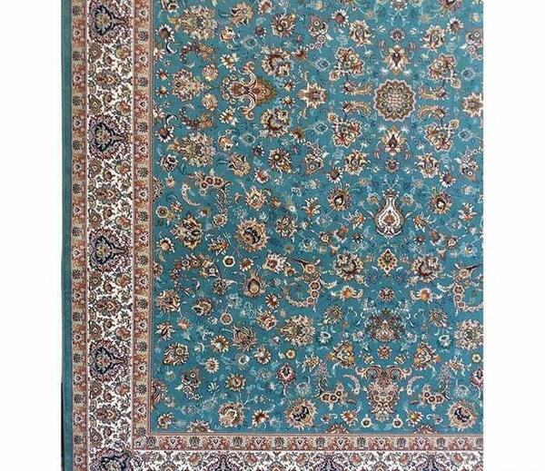 عکس فرش سبز فیروزه ای
