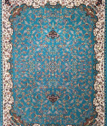 عکس فرش رنگ فیروزه ای