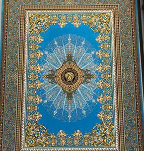 عکس فرش رنگ فیروزه ای
