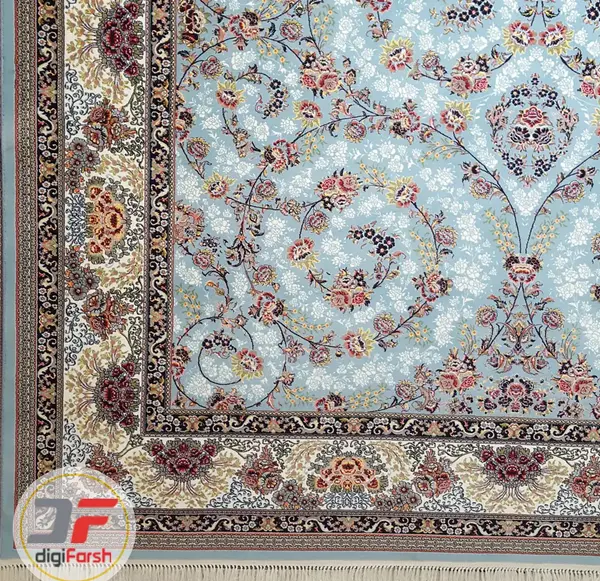 عکس فرش رنگ فیروزه ای