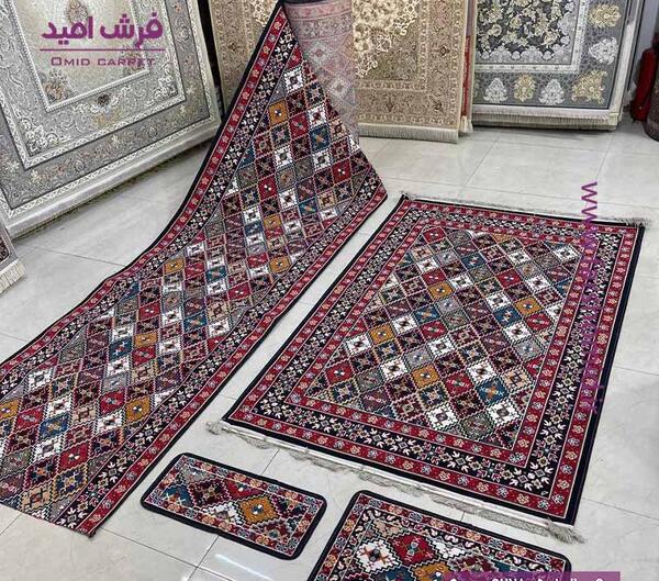 عکس گلیم فرش سرمه ای