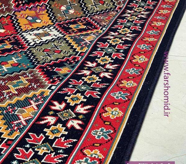 عکس گلیم فرش سرمه ای