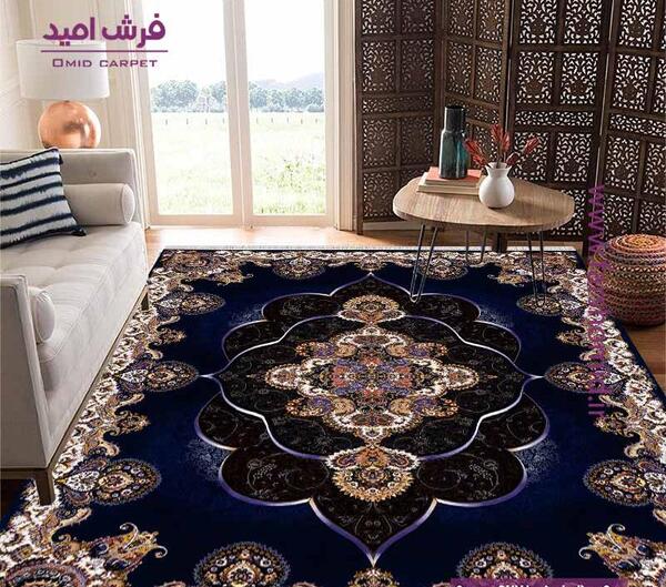 عکس فرش رنگ سرمه ای