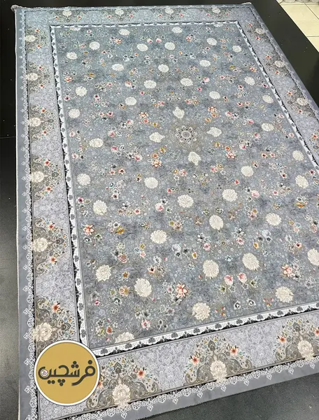عکس فرش ساده طوسی
