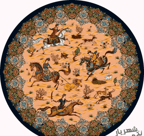 عکس تابلو فرش شکارگاه