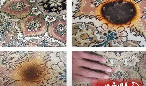 عکس فرش سوخته با زغال