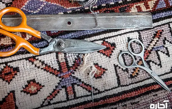 عکس فرش سوخته با زغال