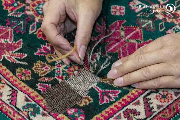 عکس فرش سوخته با زغال
