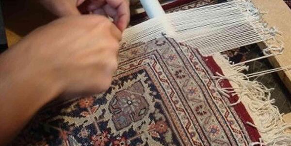 عکس فرش سوخته با زغال