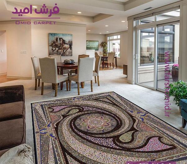 عکس فرش کهکشان سرمه ای