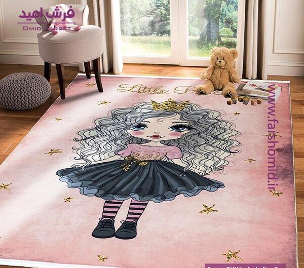 عکس فرش دخترانه صورتی