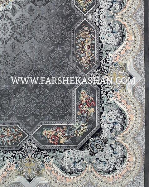 عکس فرش طوسی طلایی