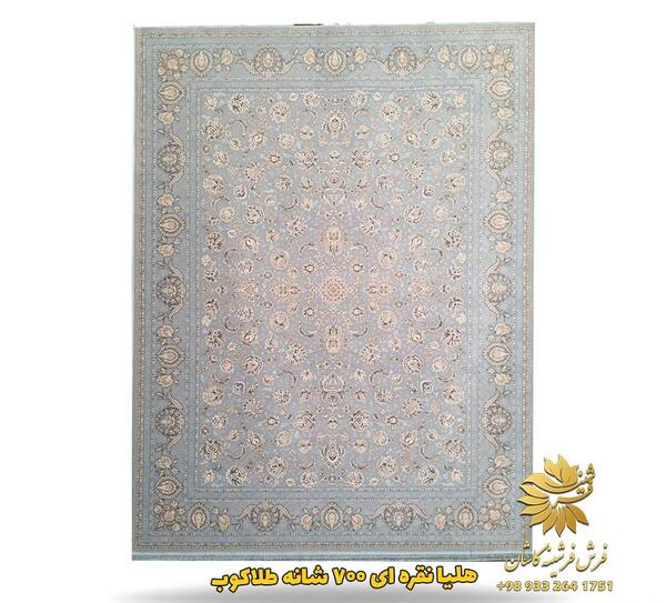 عکس فرش طوسی طلایی