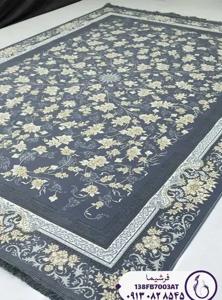 عکس فرش طوسی طلاکوب