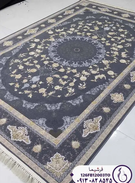 عکس فرش طوسی مشکی