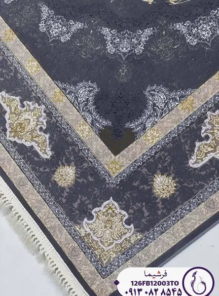 عکس فرش طوسی مشکی