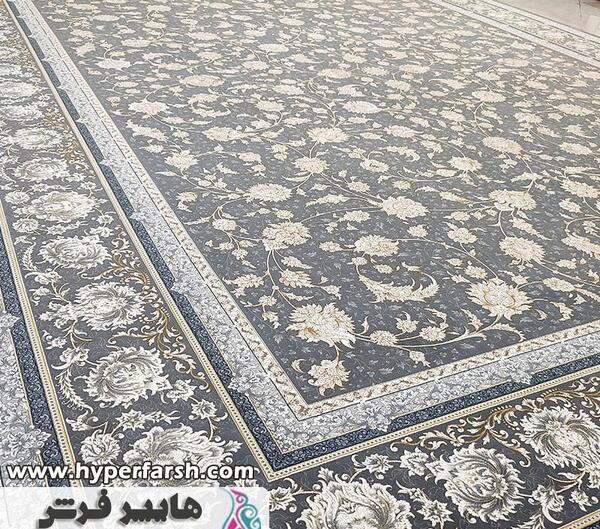 عکس فرش طوسی مشکی