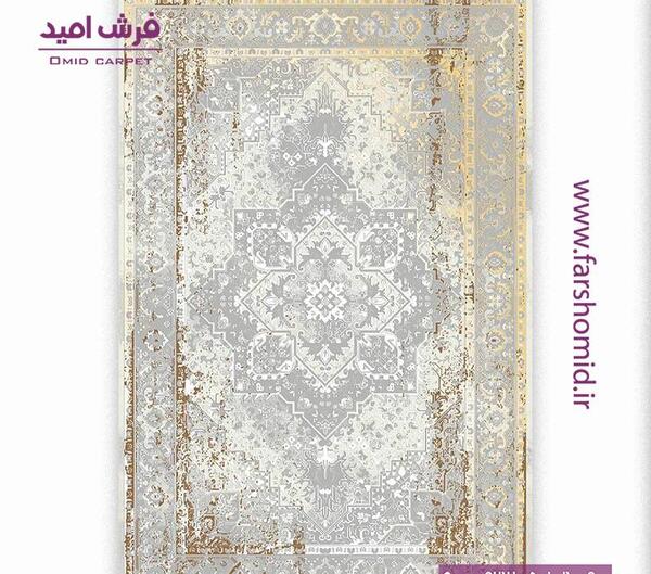 عکس فرش طوسی سفید
