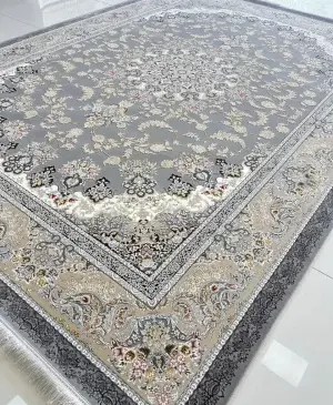 عکس فرش طوسی سفید