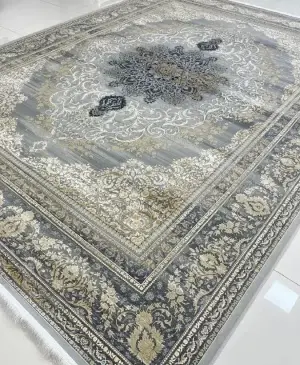 عکس فرش طوسی تیره