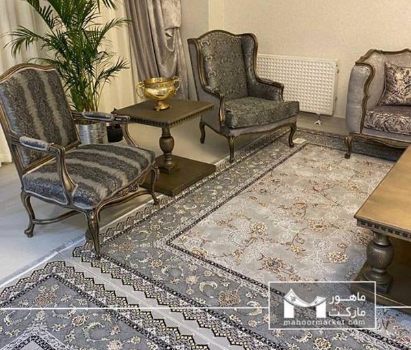 عکس فرش طوسی تیره