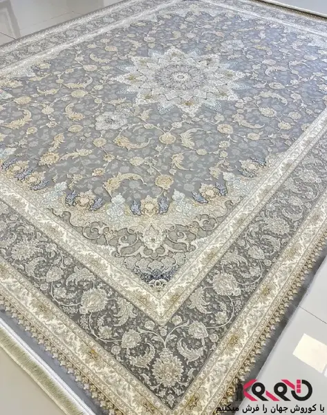 عکس فرش طوسی روشن