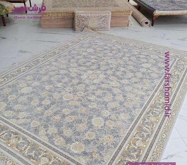عکس فرش طوسی روشن