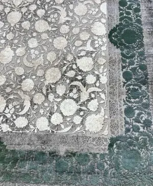 عکس فرش طوسی سبز