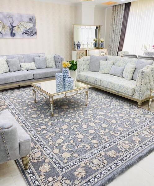 عکس فرش طوسی سبز