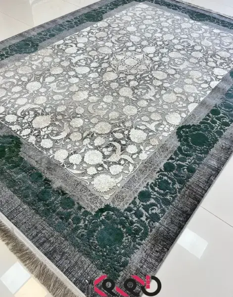 عکس فرش طوسی سبز