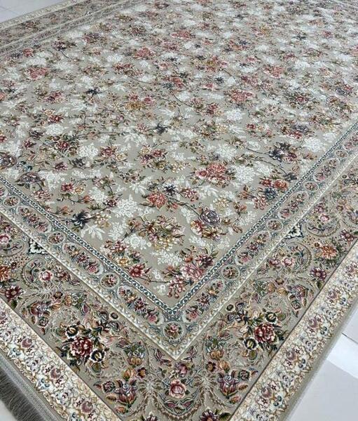 عکس فرش طوسی سبز