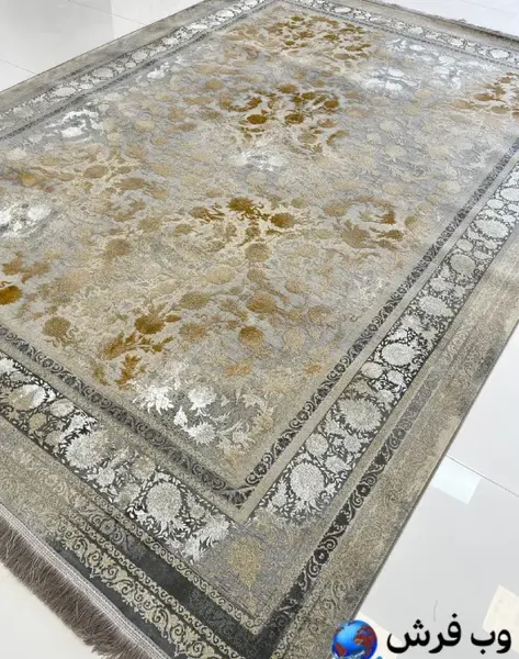عکس فرش پتینه طوسی