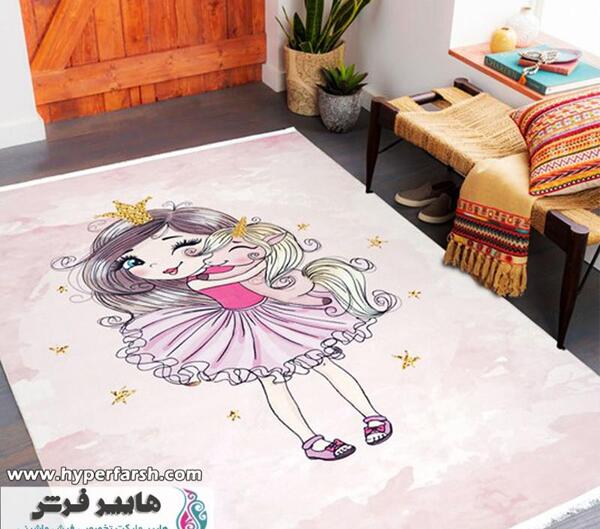 عکس فرش اتاق کودک دخترانه