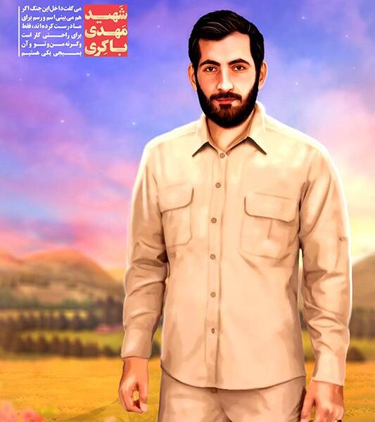 عکس شهید مهدی باکری در جبهه