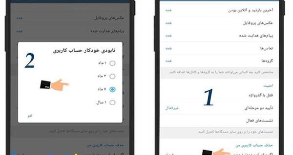 عکس پروف دیلیت اکانت تلگرام