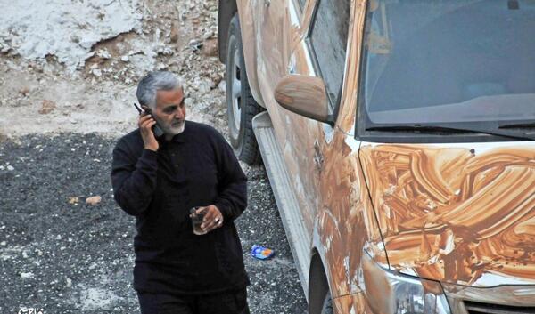 عکس موقع شهید شدن حاج قاسم سلیمانی