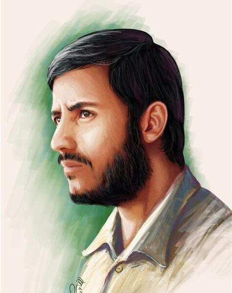 عکس شهید همت سیاه سفید