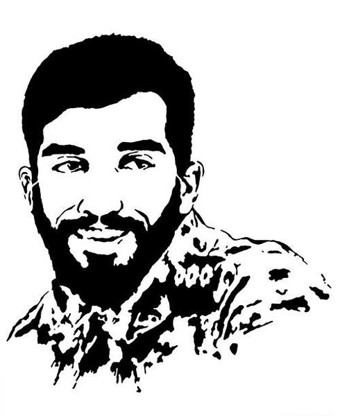 عکس شهید حججی سیاه سفید