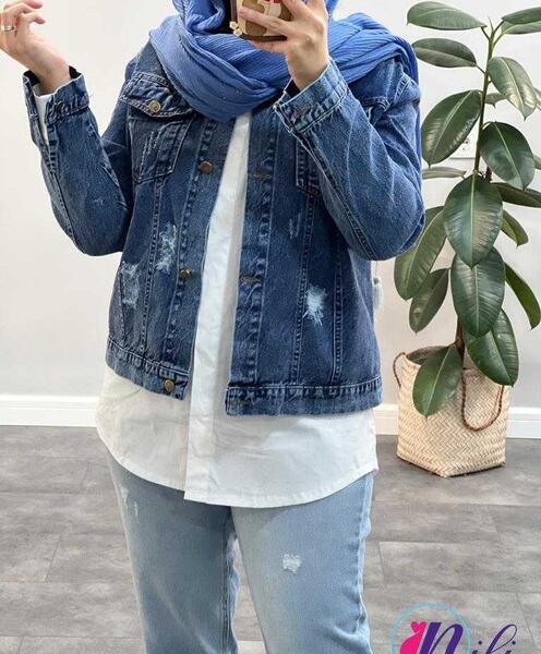 عکس لباس کت جین کوتاه