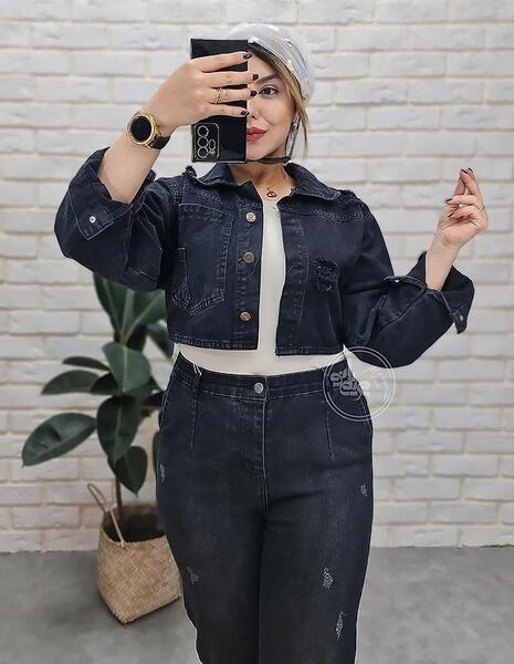 عکس لباس کت جین کوتاه
