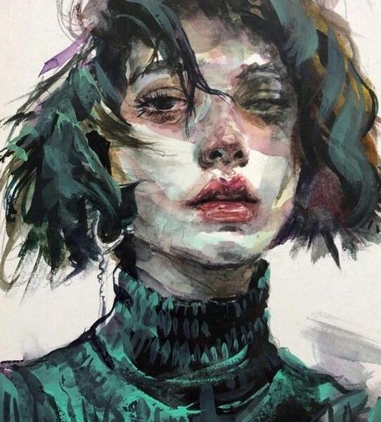 عکس زن نقاشی شده